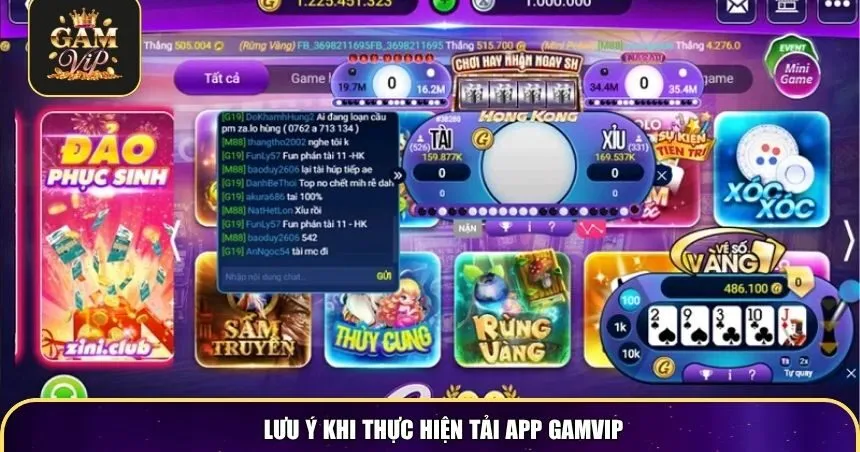 Lưu ý khi thực hiện tải app Gamvip